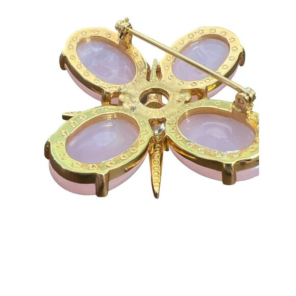 Pink Prong-set Glass Cabochon Stone Rhinestone Vintage Star Brooch Barbiecore Pi - Picture 5 of 11